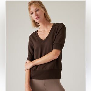 ATHLETA forward sweatshirt tee-toasted brown